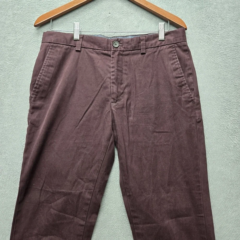 Banana Republic Men Pants 31X30 Burgundy Chino Twill Aiden‎ Button 28